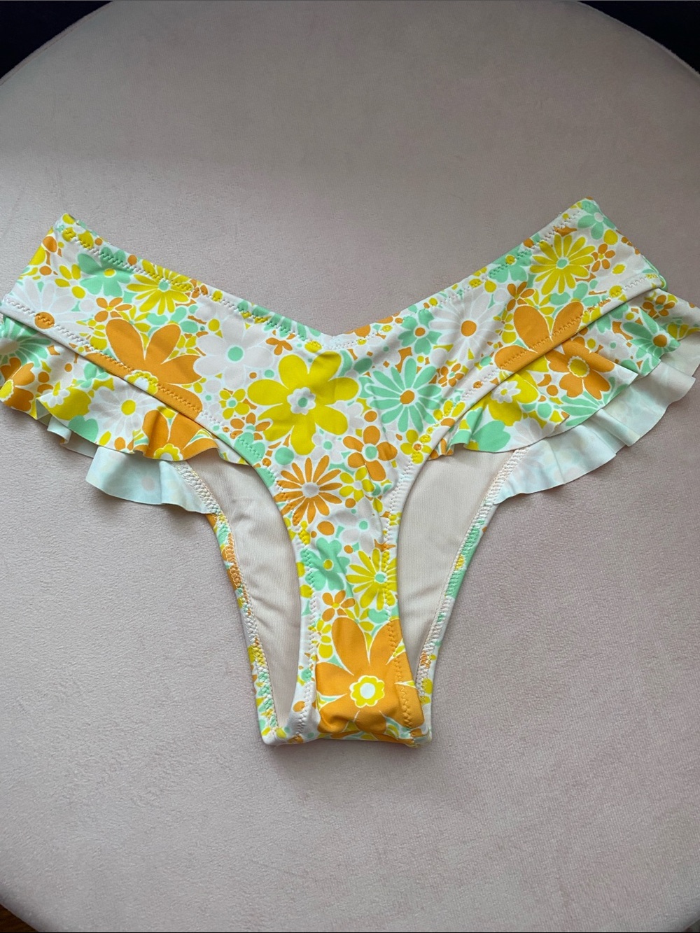 Aerie Floral Bikini Bottom with Ruffles